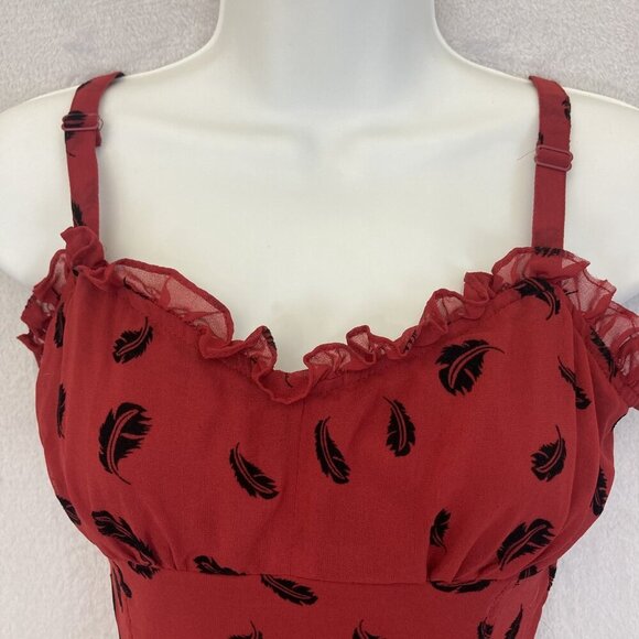 Vintage‎ Y2K Royal Bones Babydoll Dress Small Velvet Feather Chiffon Mini Grunge - Picture 6 of 13